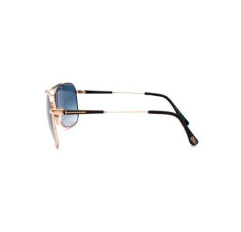 Tom Ford Blue Lens Edward Aviator Sunglasses For Sale 4