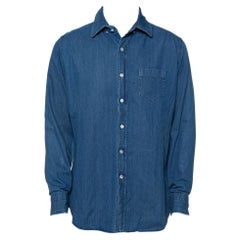 Tom Ford Blue Lightweight Denim Button Front Shirt XXL