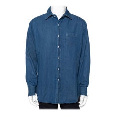 Tom Ford Blue Lightweight Denim Button Front Shirt XXL