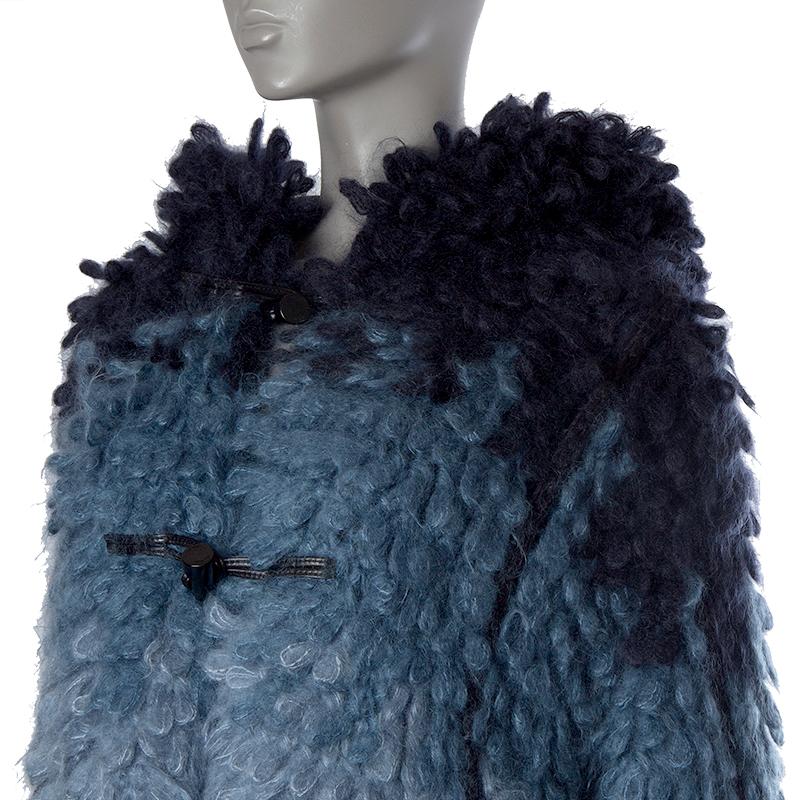 hooded boucle coat