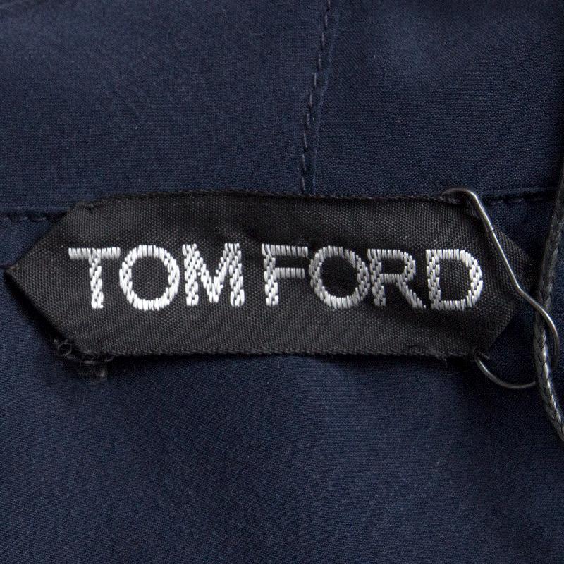 Black TOM FORD blue mohair & silk GRADIENT HOODED BOUCLE Jacket S
