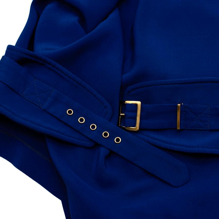 Tom Ford Blue Silk Belted Long Sleeve Top US6 2
