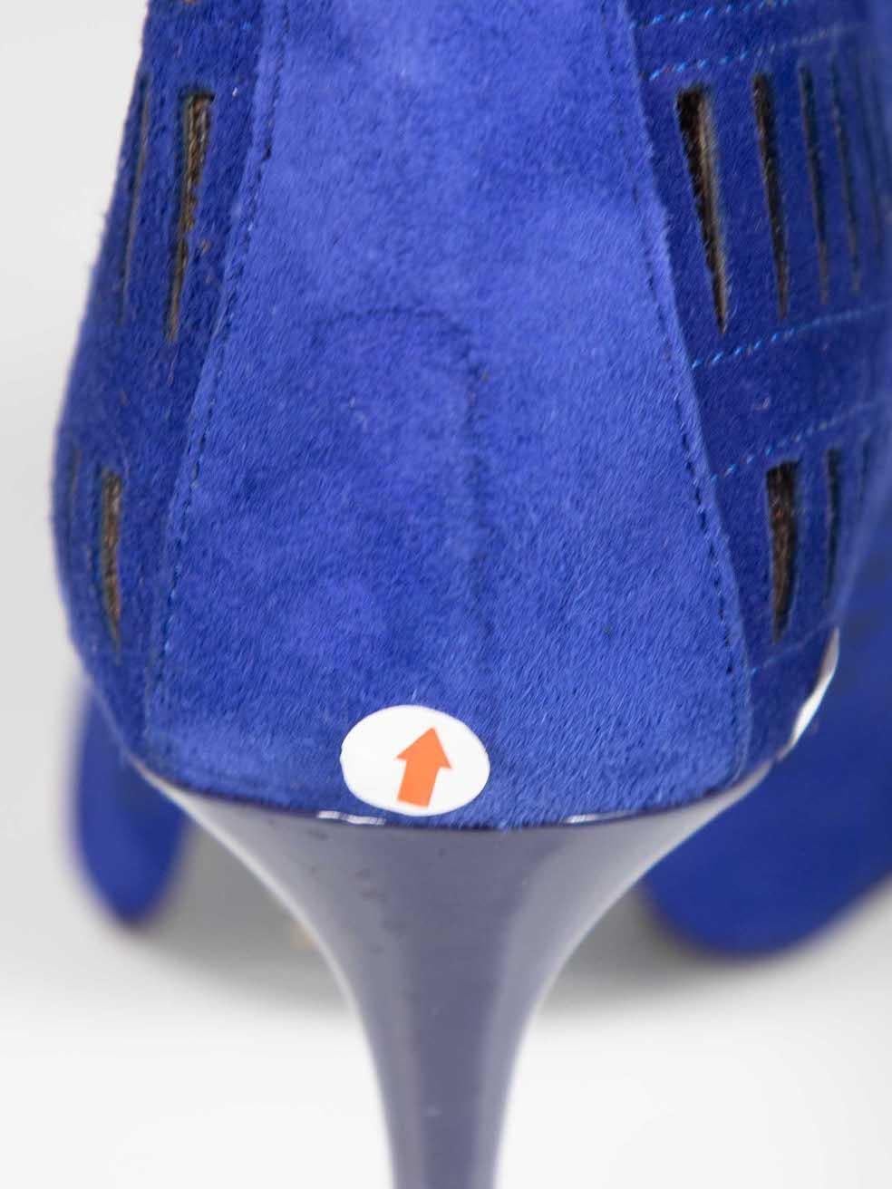Tom Ford - Talons en daim bleu avec découpes - Taille IT 36 en vente 2
