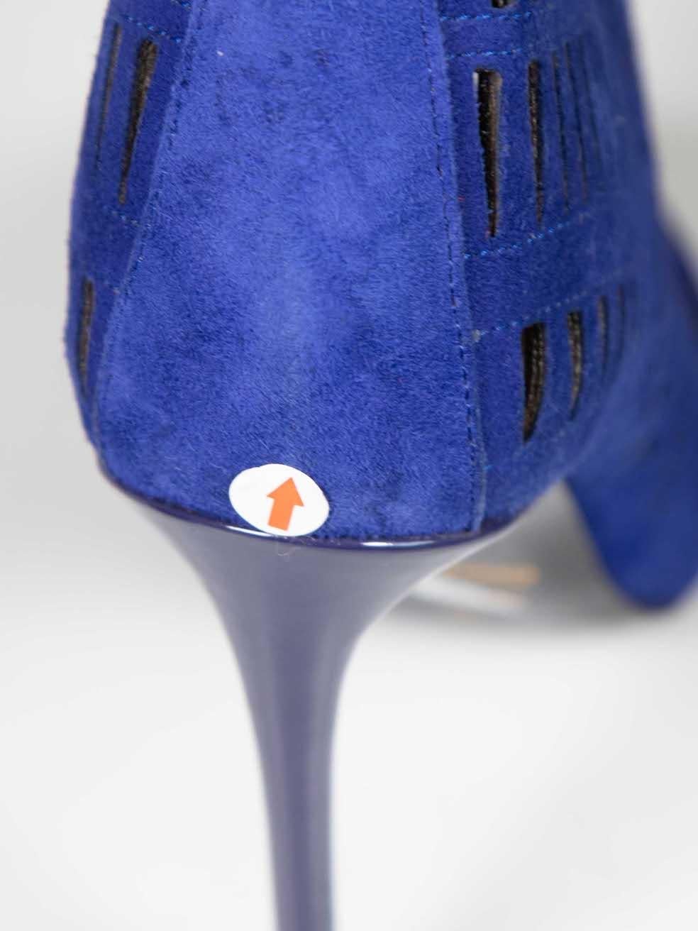 Tom Ford - Talons en daim bleu avec découpes - Taille IT 36 en vente 3