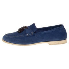 Tom Ford Blue Suede Tassel Loafers Size 43.5