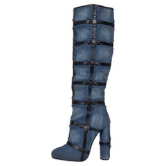Tom Ford Blue Textile & Leather Boots - Size 36 (US 6)