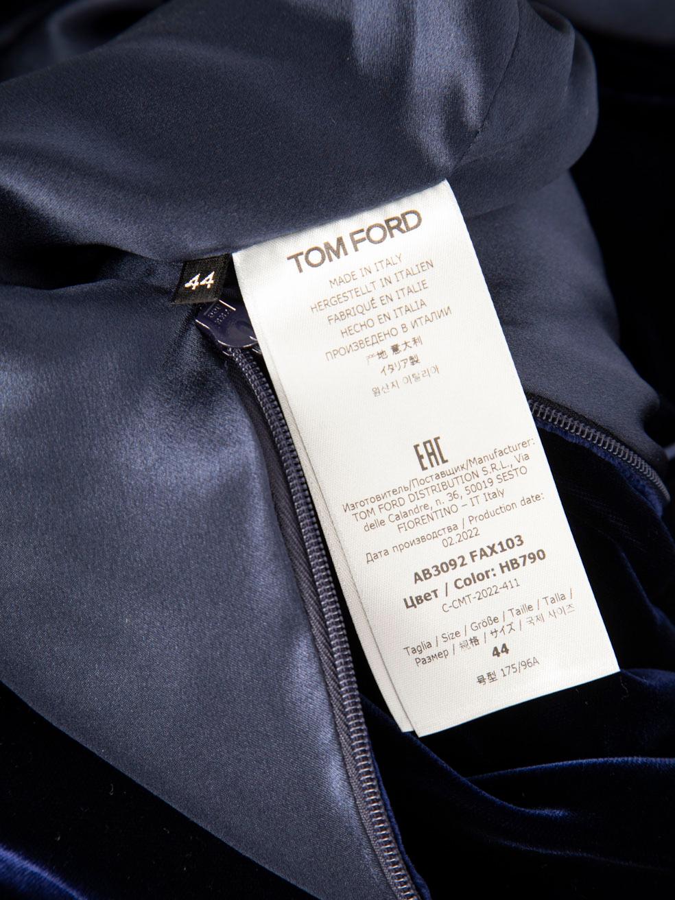 Women's Tom Ford Blue Velvet Ruched Dress With Corset Size L For Sale