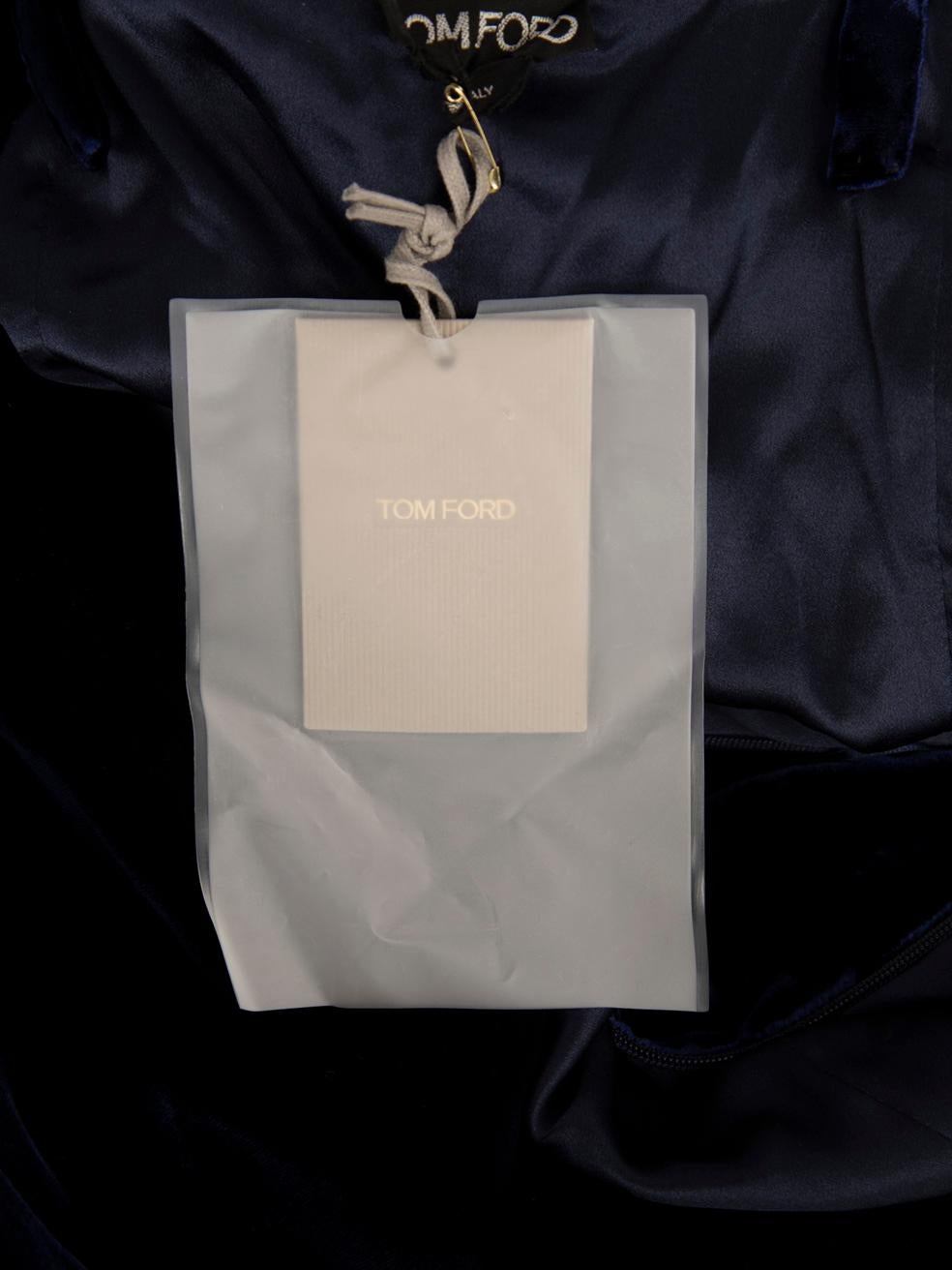 Tom Ford Blue Velvet Ruched Dress With Corset Size L For Sale 2