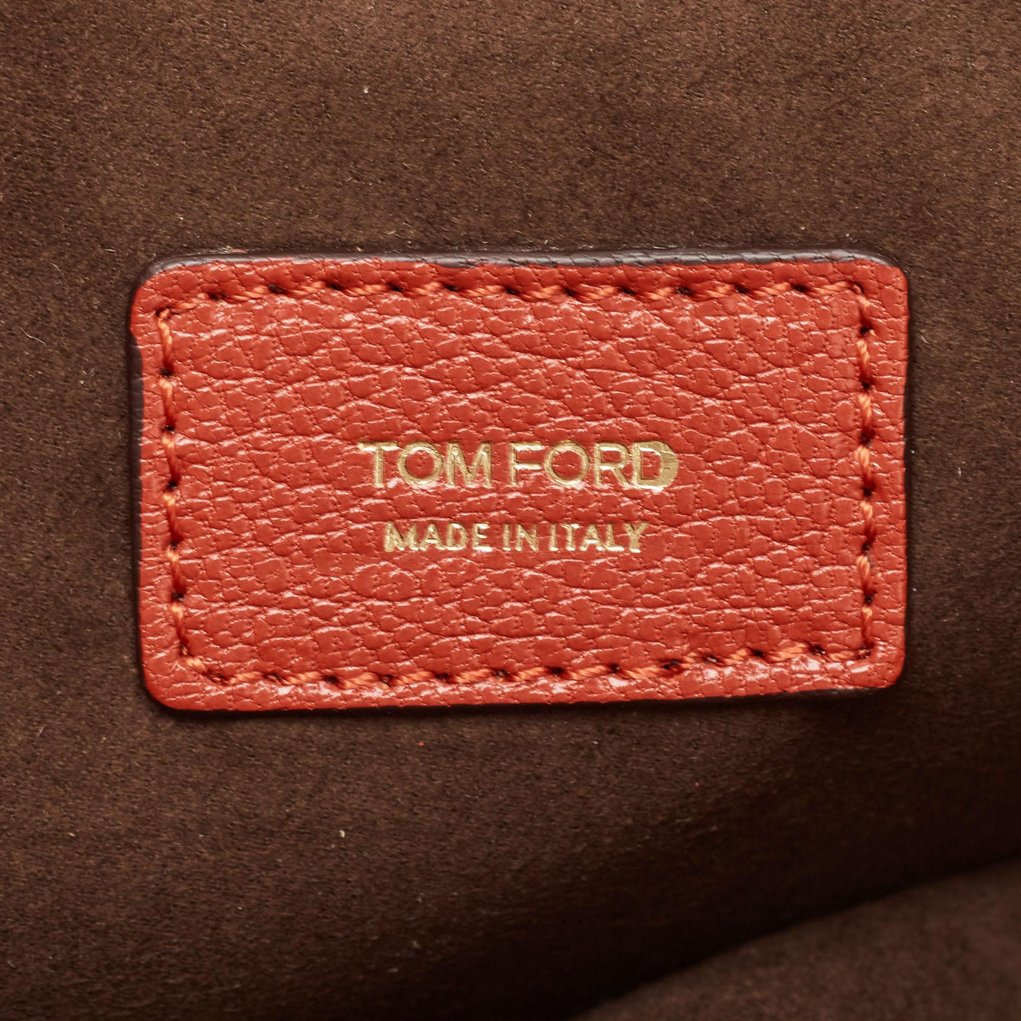 Tom Ford Brick Brown Suede Natalia Convertible Clutch For Sale 5