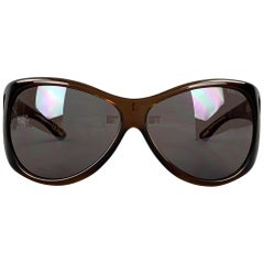 TOM FORD Brown Acetate Natasha Shield Sunglasses