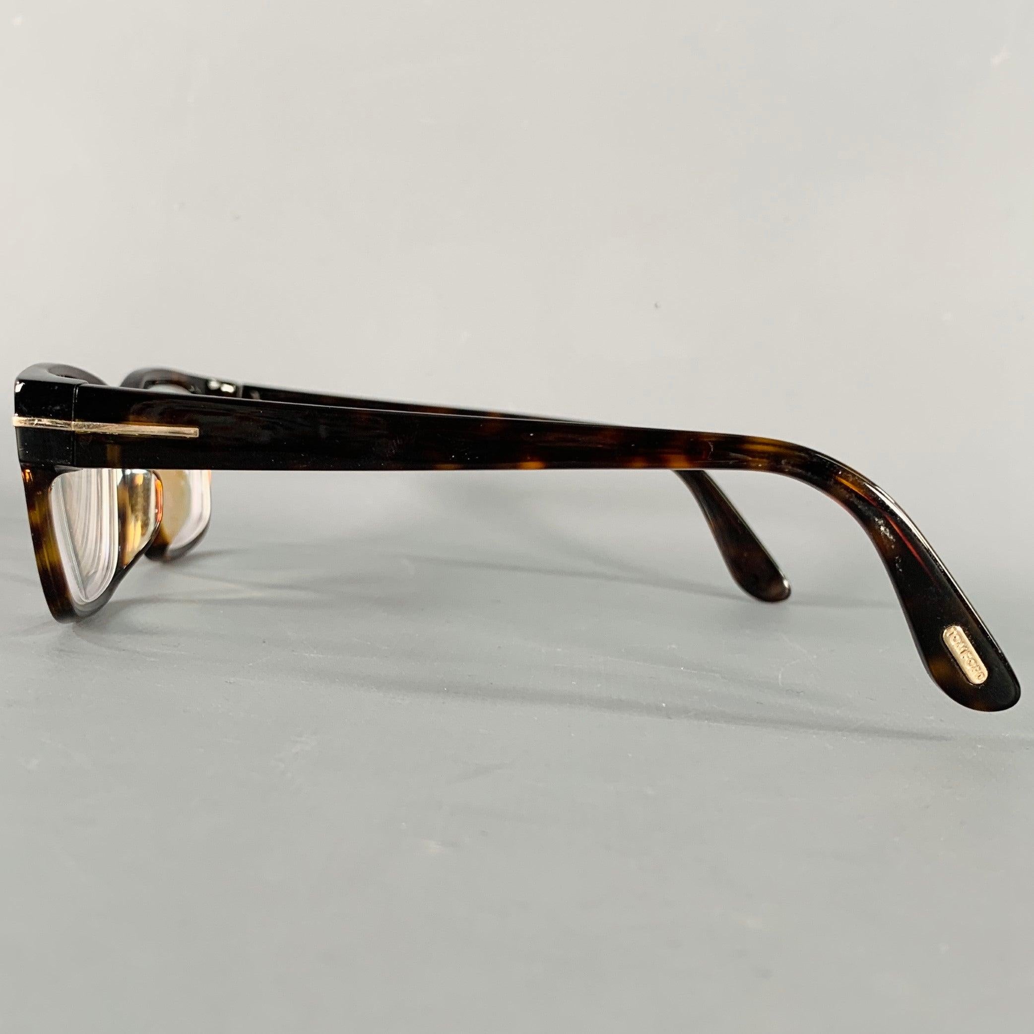 TOM FORD Brown Beige Tortoiseshell Acetate Frames In Excellent Condition For Sale In San Francisco, CA