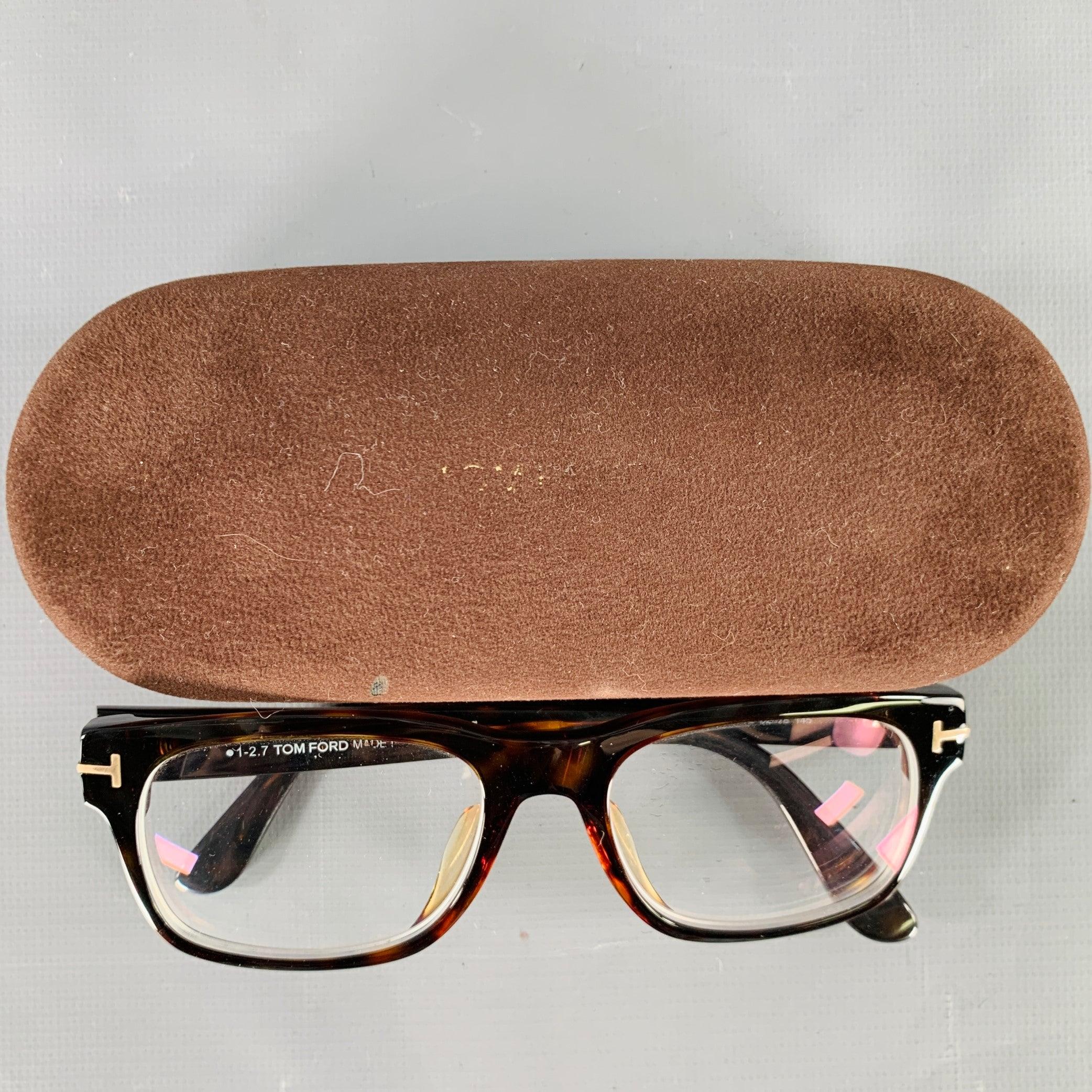 TOM FORD Brown Beige Tortoiseshell Acetate Frames For Sale 2