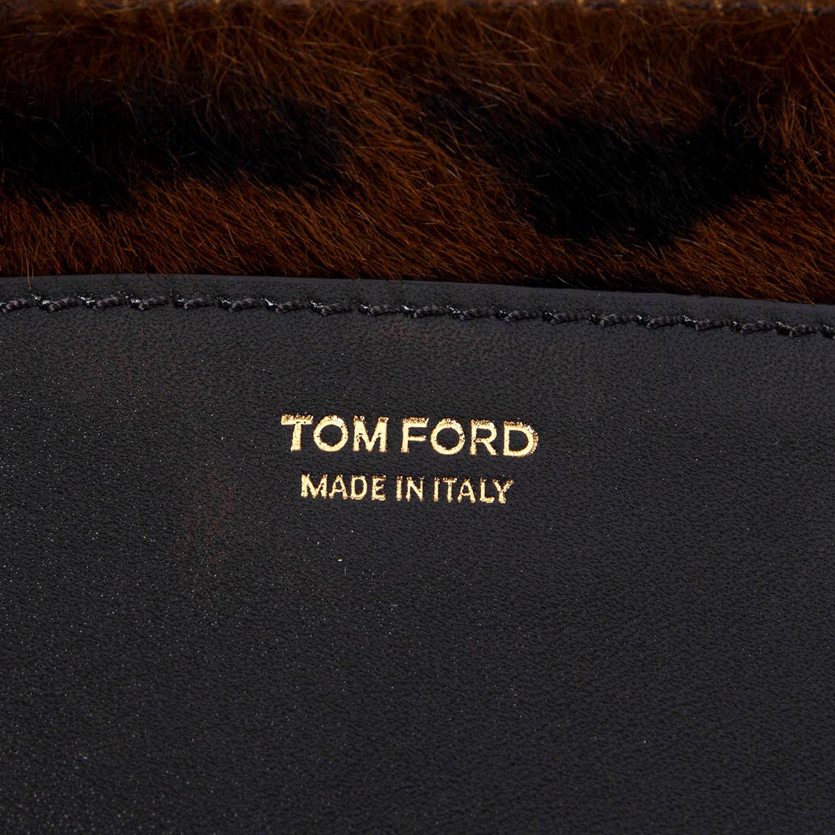 Black TOM FORD brown & black leather CALF HAIR LEOPARD JENNIFER MINI Crossbody Bag For Sale