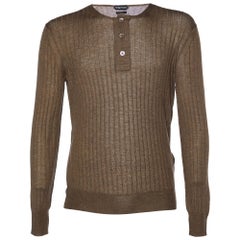 Tom Ford Brown Cashmere Knit Long Sleeve T-Shirt XL