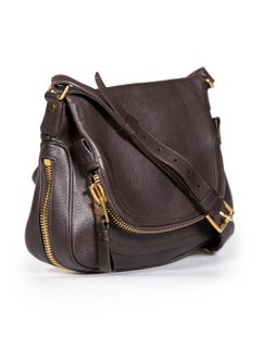 Tom Ford Brown Leather Medium Jennifer Crossbody Bag