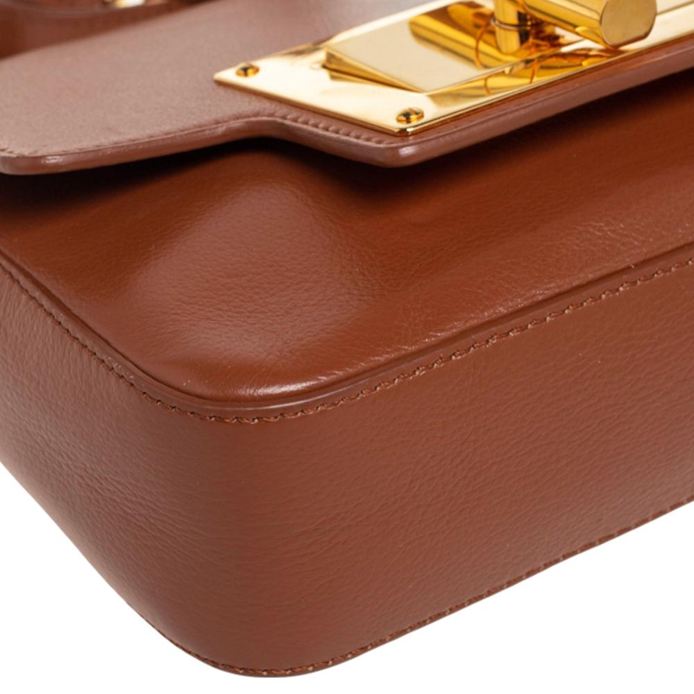 Tom Ford Brown Leather Small Natalia Shoulder Bag For Sale 5