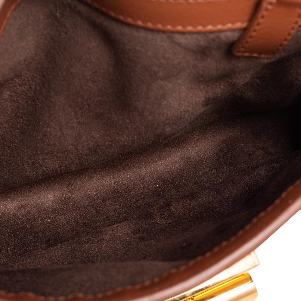Tom Ford Brown Leather Small Natalia Shoulder Bag In Good Condition For Sale In Dubai, Al Qouz 2