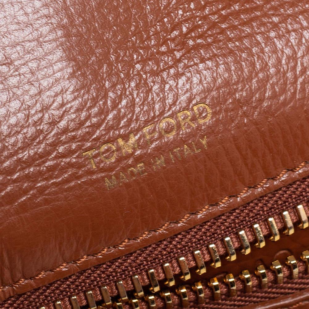 Tom Ford Brown Leather Small Natalia Shoulder Bag For Sale 4