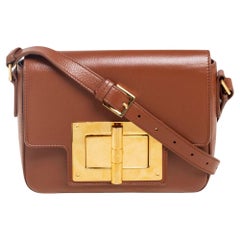 Used Tom Ford Brown Leather Small Natalia Shoulder Bag