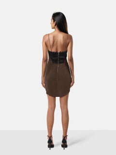 Tom Ford Brown Mini Net Panel Dress Size XXS