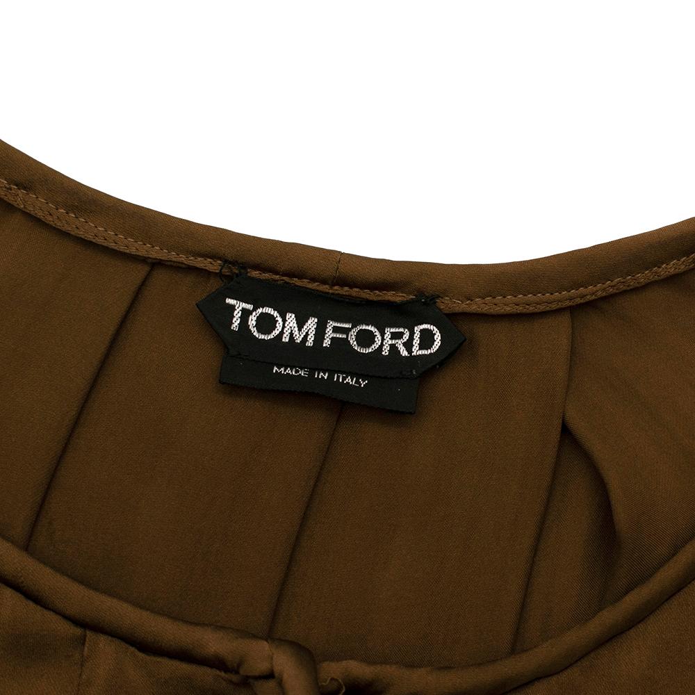 Tom Ford Brown Silk Blouse - Size US 2 For Sale 3
