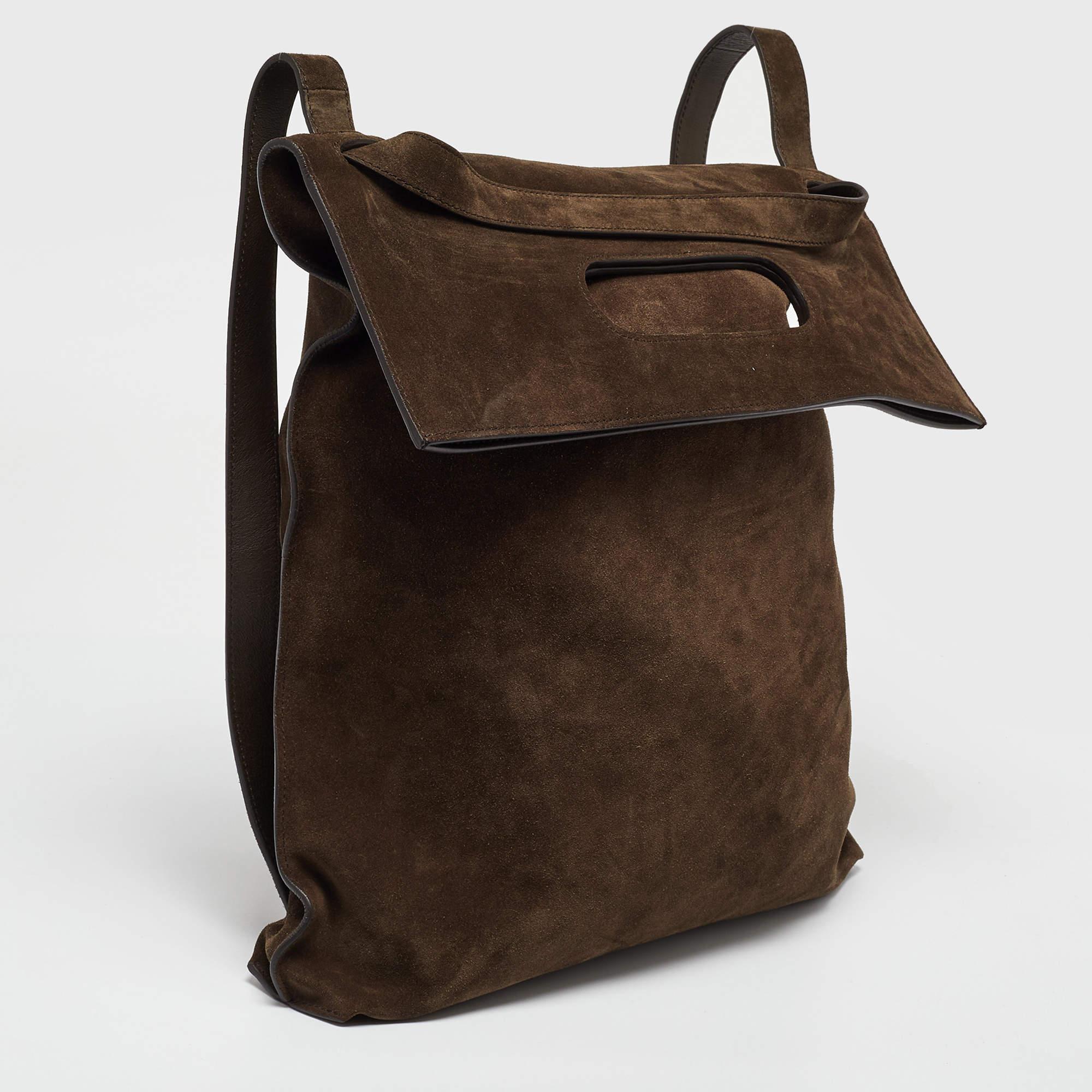 Nero Tom Ford Zaino Alix convertibile in pelle scamosciata marrone in vendita