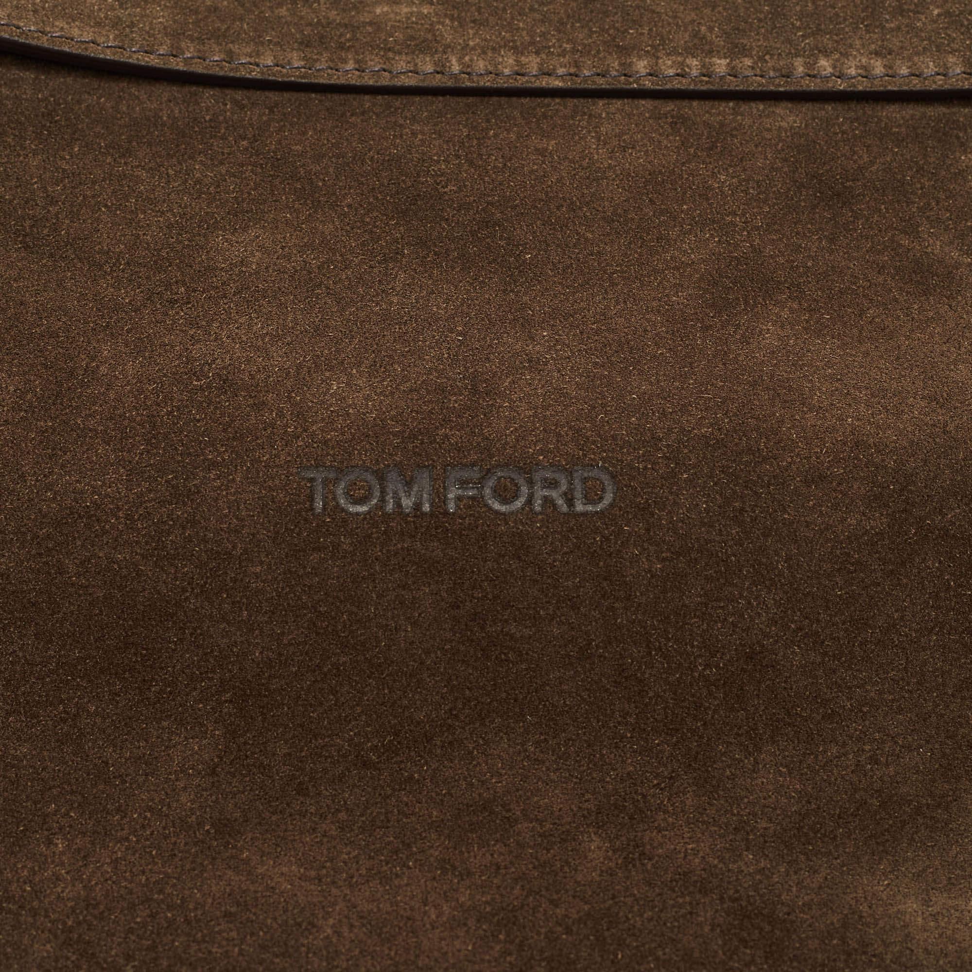 Donna Tom Ford Zaino Alix convertibile in pelle scamosciata marrone in vendita