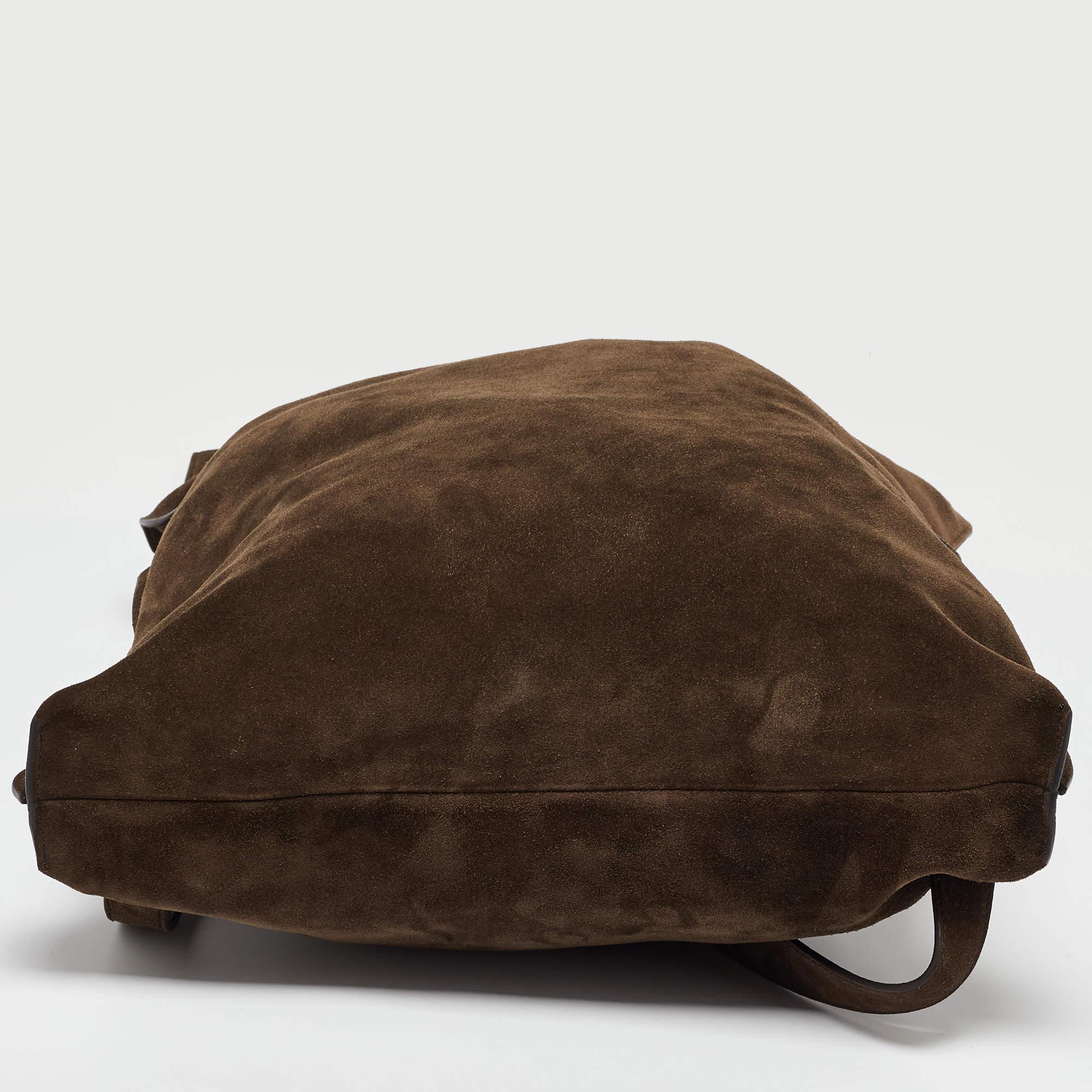 Tom Ford Zaino Alix convertibile in pelle scamosciata marrone in vendita 2