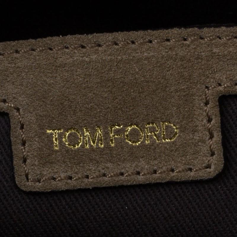 Tom Ford Brown Suede Buckley Flat Trapeze Briefcase 5