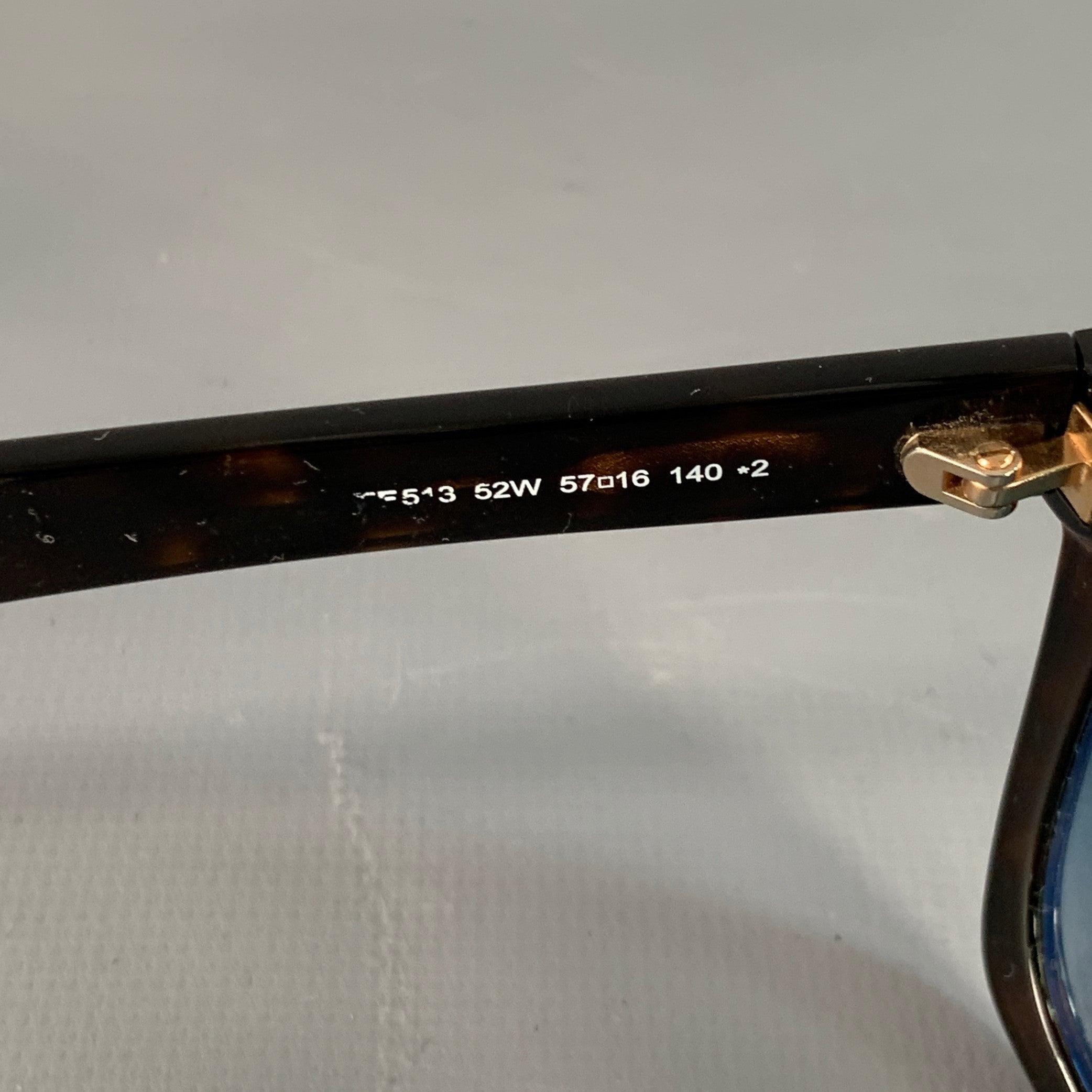 Uomo TOM FORD Occhiali da sole quadrati in acetato tartarugato marrone in vendita