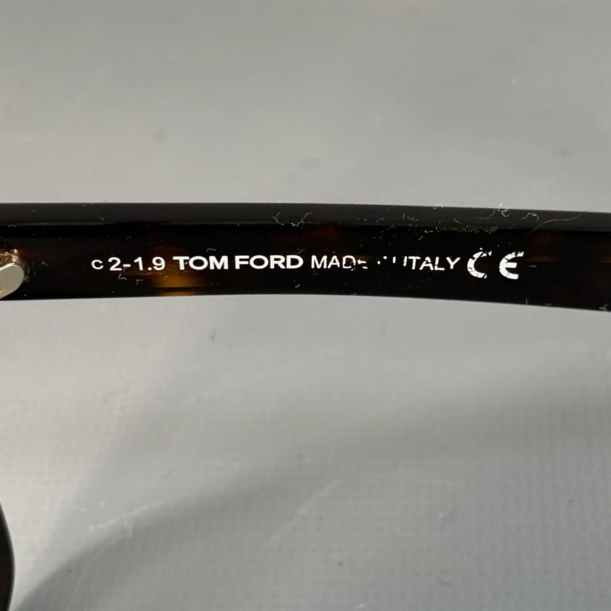TOM FORD Occhiali da sole quadrati in acetato tartarugato marrone in vendita 1