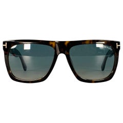 TOM FORD Occhiali da sole quadrati in acetato tartarugato marrone
