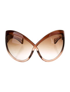 TOM FORD "Bug"  Oversize Brown Gradient Sunglasses  NEW With Case