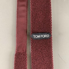 TOM FORD Burgundy Knitted Silk  Cashmere Tie
