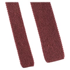 TOM FORD Burgundy Knitted Silk  Cashmere Tie