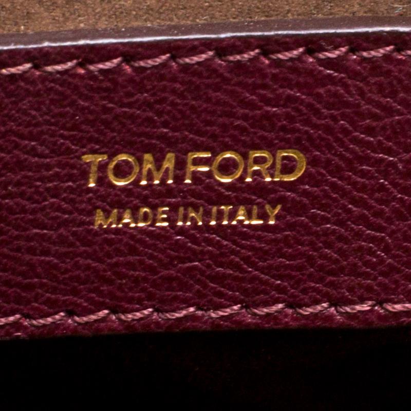 Tom Ford Burgundy Pony Hair and Leather Medium Jennifer Tote 5