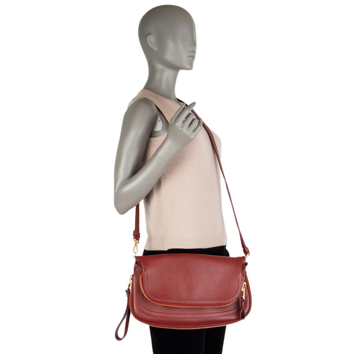 Women's TOM FORD burgundy red JENNIFER Crossbody Shoulder Bag