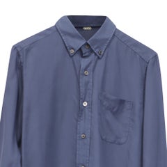 Camicia button-down di Tom Ford in lyocell blu