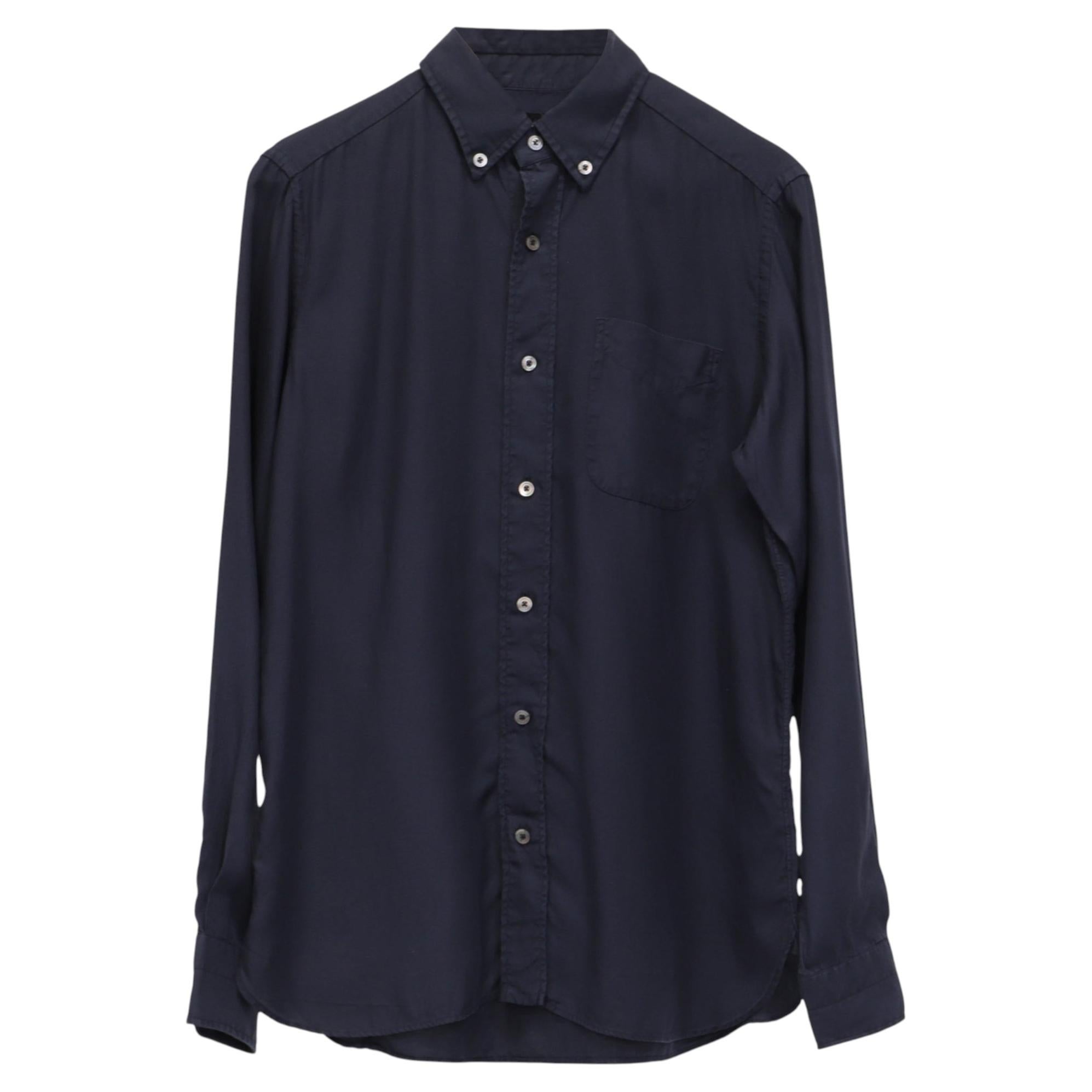 Camicia button-down Tom Ford in lyocell blu navy