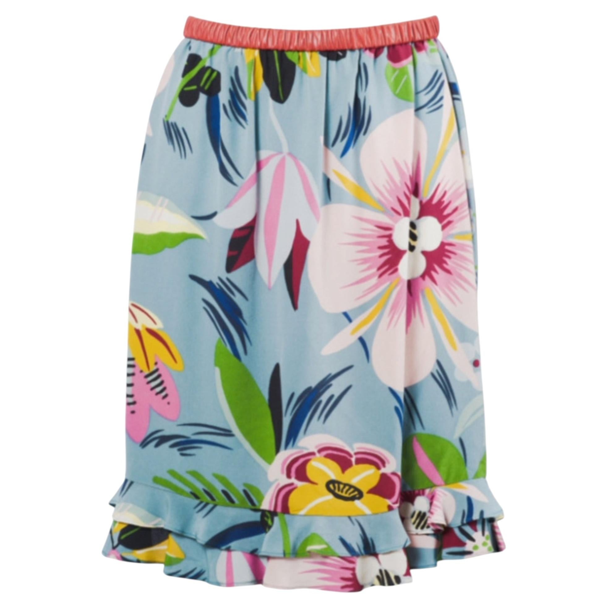 Gucci by Tom Ford Iconic Tropical Flower Print Skirt - '00s