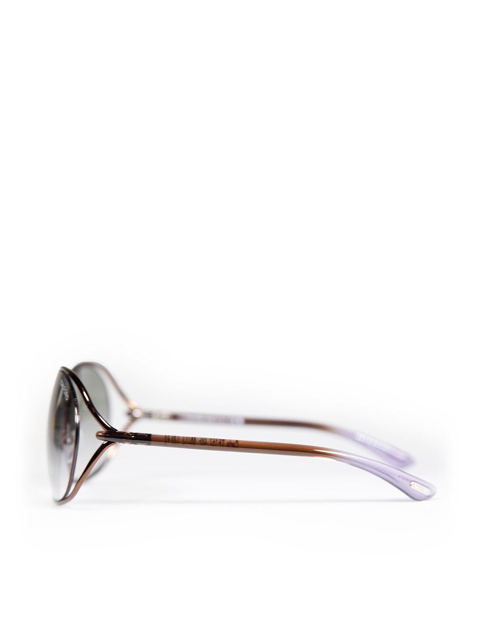 Tom Ford Carla Brown Gradient Round Sunglasses For Sale 1