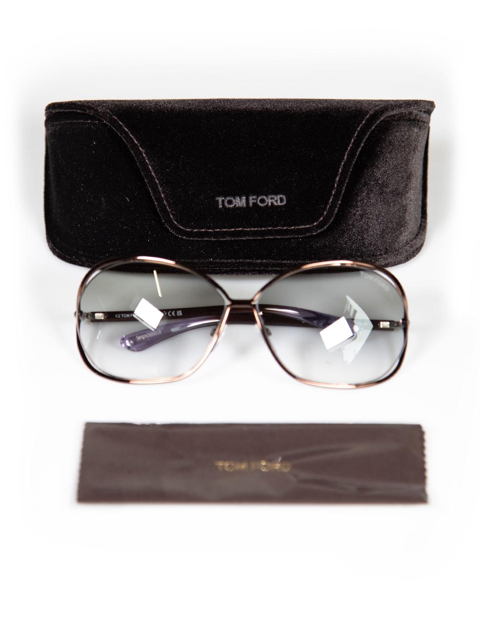 Tom Ford Carla Brown Gradient Round Sunglasses For Sale 4