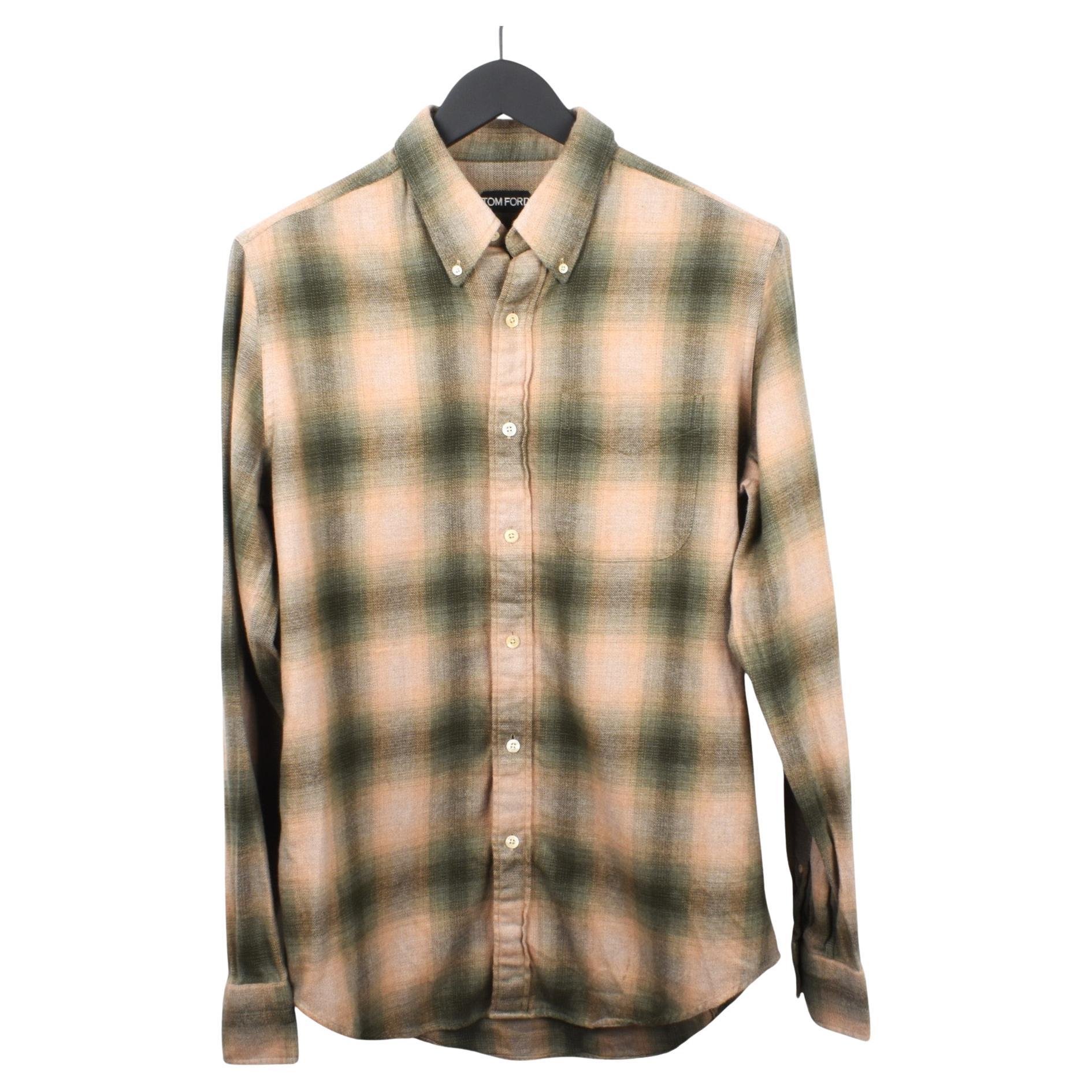Tom Ford camicia di flanella a quadri spessi da uomo taglia 40-M/L, S2087