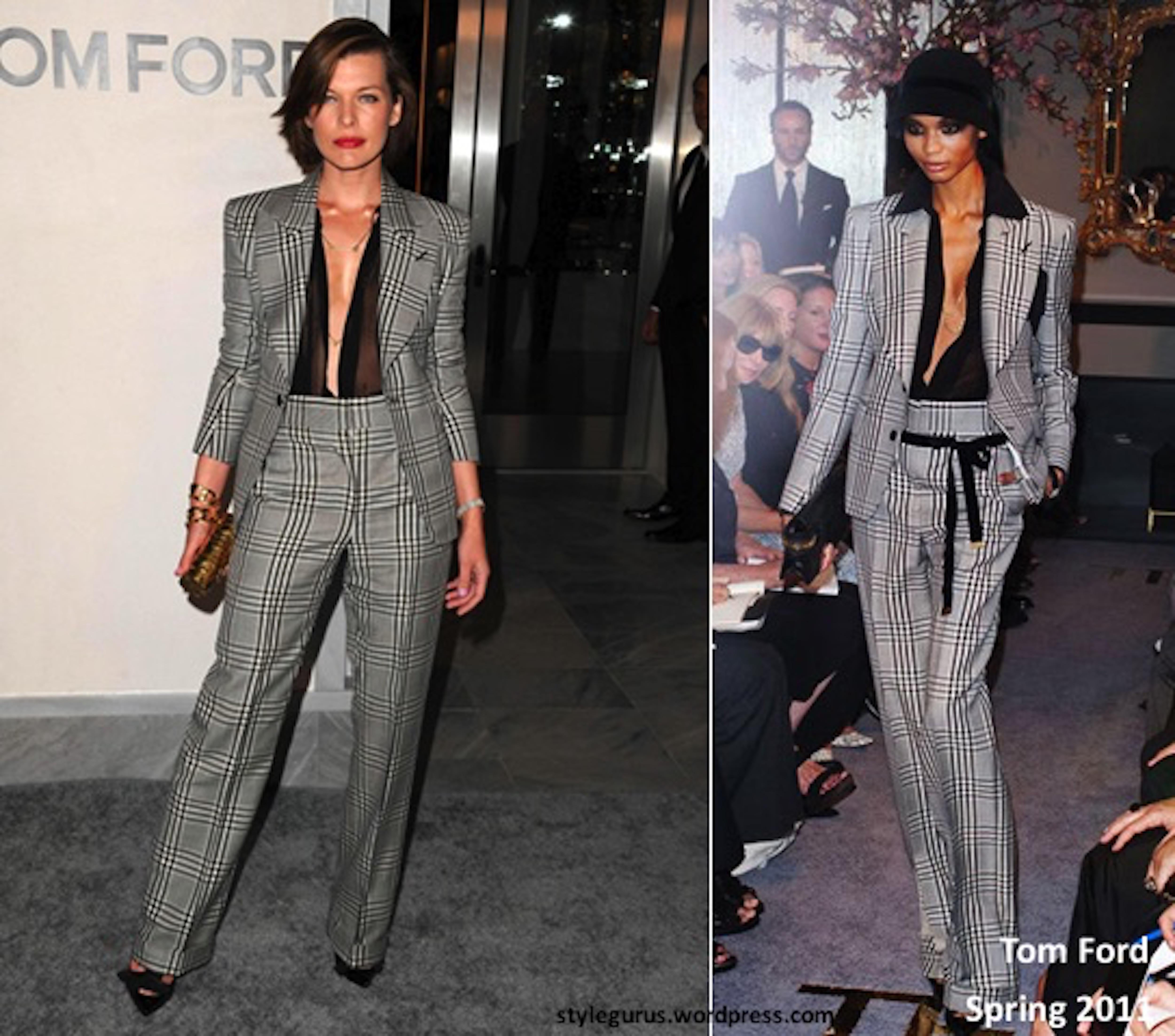 Tom Ford 
- Black and white checked patterned suit 
- Spring 2011 collection 
- First ever collection runway 
- 100% wool 
- Some pin holds on the hem of trousers, not visible when on 
- Small holes inside of cuff again not visible when on 
- Light