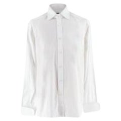 Tom Ford Classic Fit White Cotton Shirt with Double Cuffs