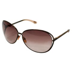 Occhiali da sole Tom Ford "Clémence" con montatura metallica oversize sfumata