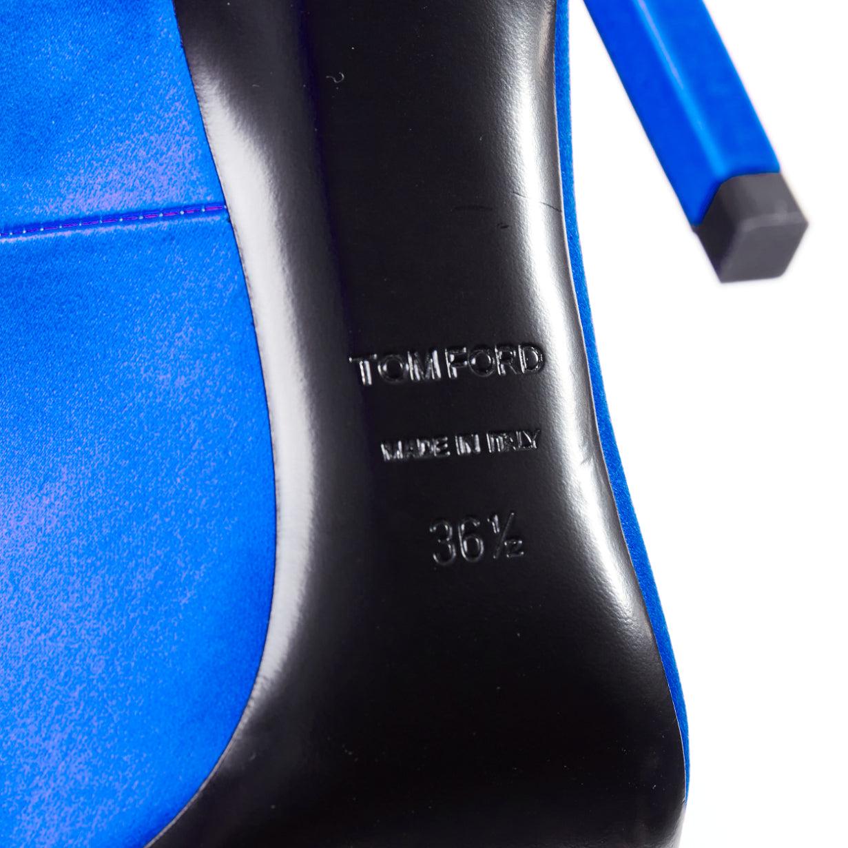 TOM FORD kobaltblaue Satin-Pumps mit spitz zulaufendem Stiletto-Absatz EU36.5 im Angebot 5