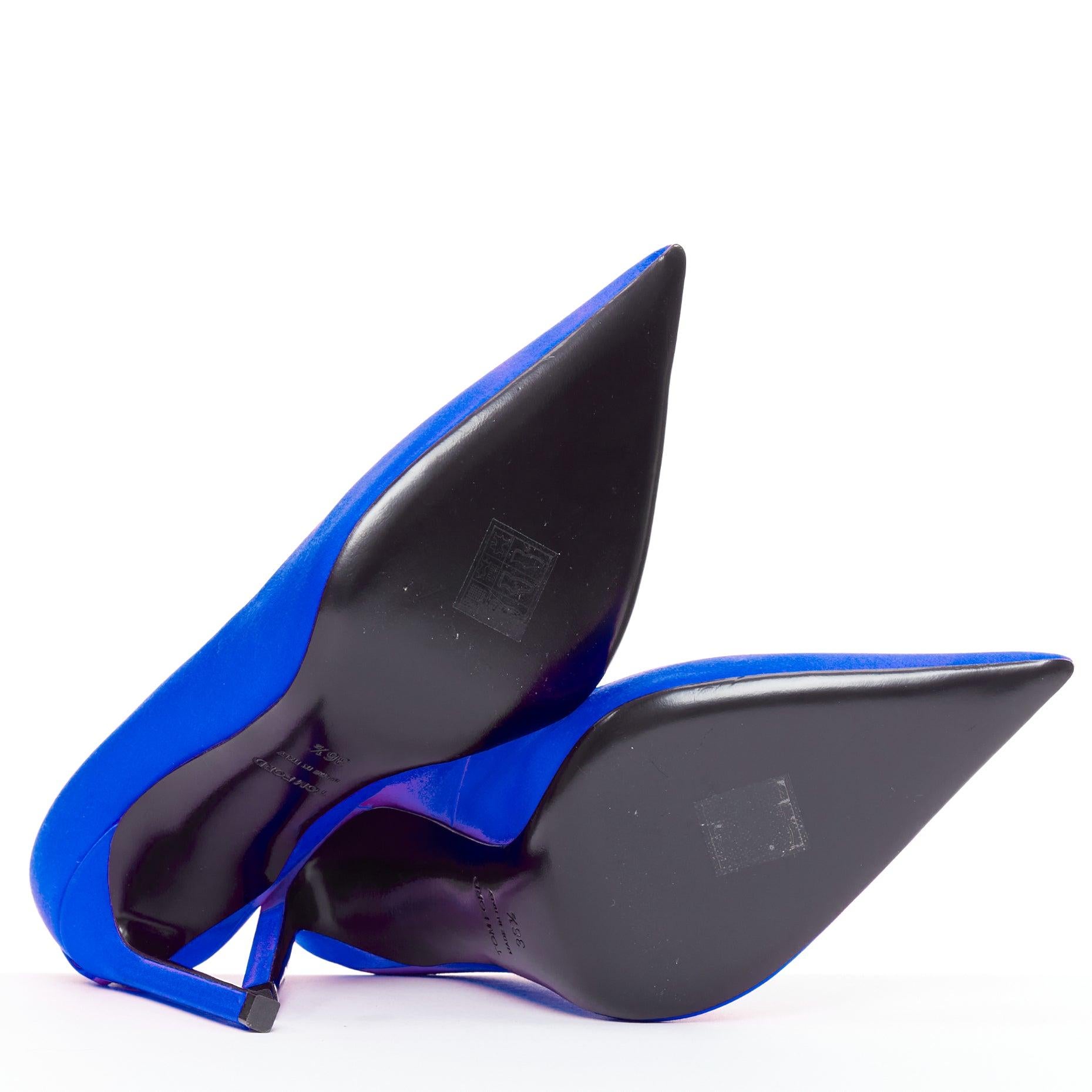 TOM FORD kobaltblaue Satin-Pumps mit spitz zulaufendem Stiletto-Absatz EU36.5 im Angebot 6