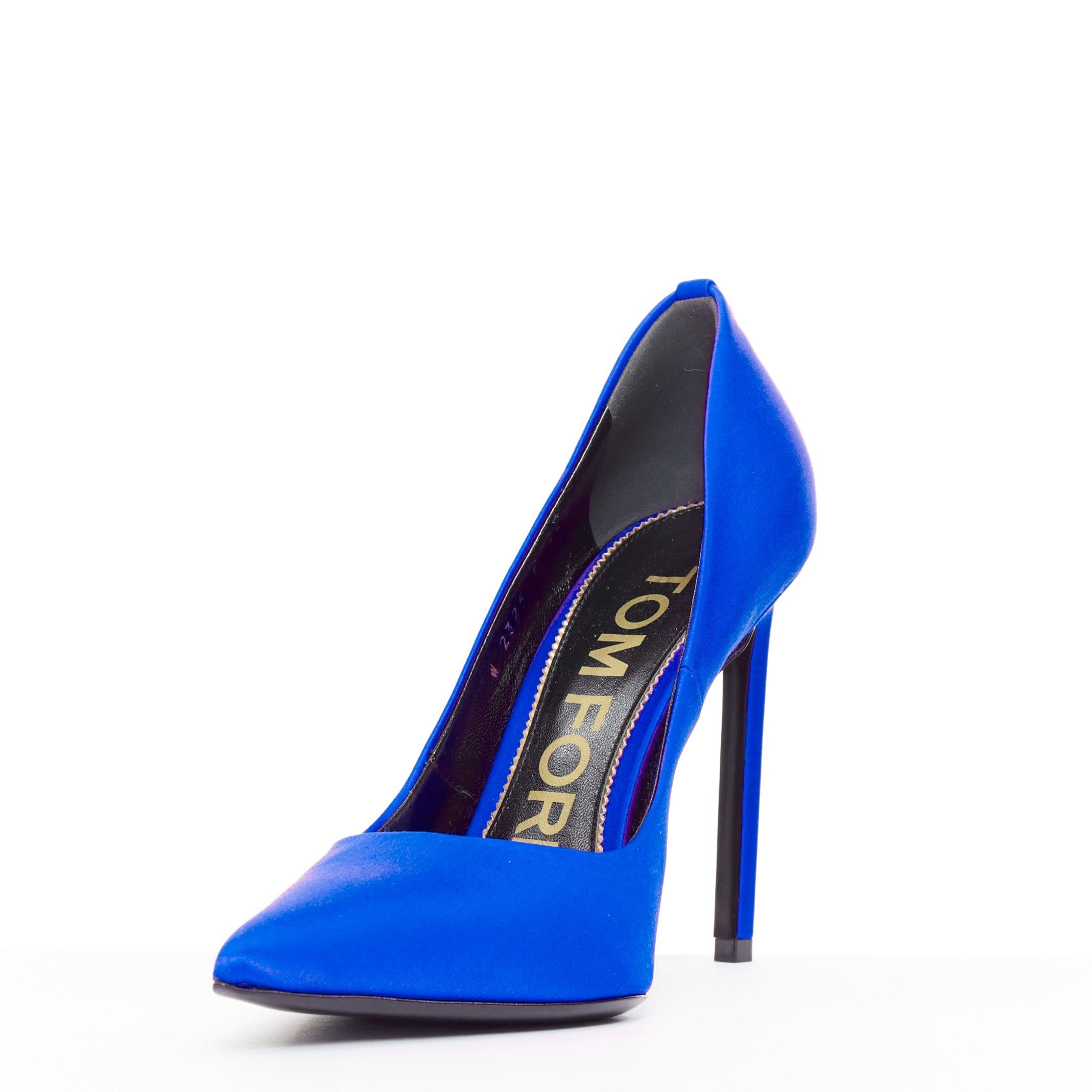 TOM FORD kobaltblaue Satin-Pumps mit spitz zulaufendem Stiletto-Absatz EU36.5 im Zustand „Hervorragend“ im Angebot in Hong Kong, NT