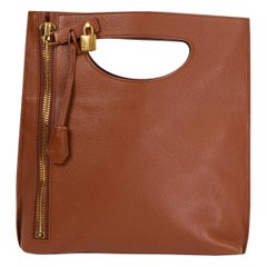 TOM FORD cognac brown leather ALIX SMALL Shoulder Bag